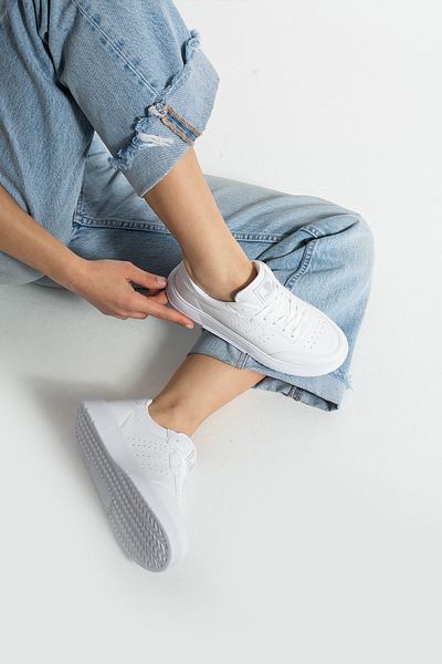 Getcho Pantofi sport casual albi Feyen pentru femei