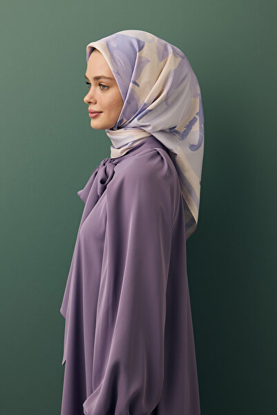 Qef Floral Violet Twill Light League Scarf