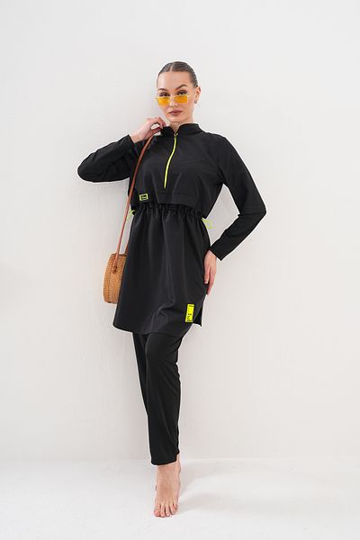 MAG FASHİON 4-Piece Hijab Swimsuit with Gilet Full Covered Hijab Swimsuit Plus Size Burkini