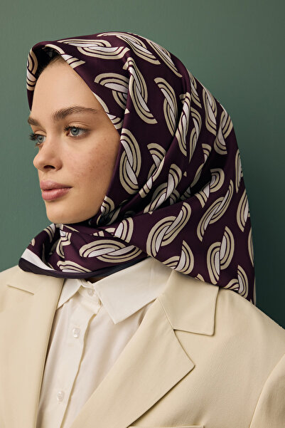 Qef Twill İpek Eşarp Aura Mürdüm