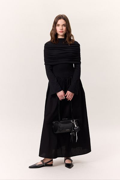 Manuka Weit wirkendes langes Kleid – Gelb