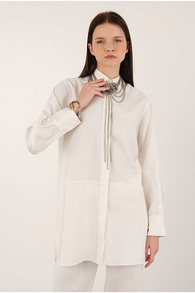 HEQA Ecru Basic Modal Shirt