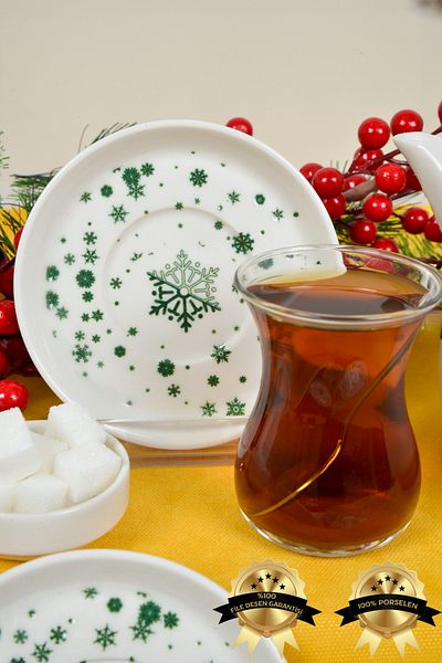 Farika Porselen Kartanem Set of 6 Porcelain Tea Plates