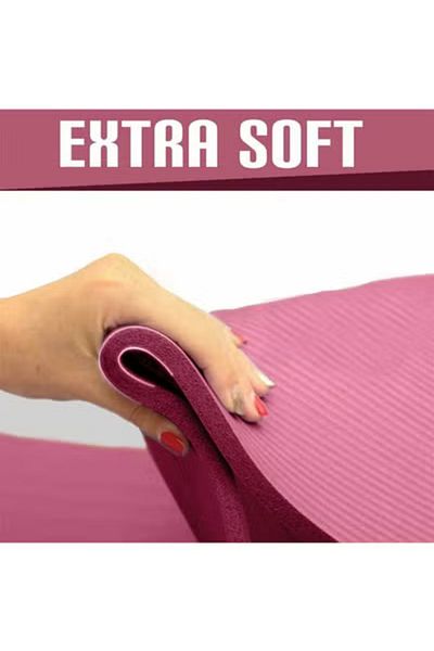 Taimi Pack of 2 Non-Slip yoga mat Anti-Tear Exercise Mat With Carrying Strap 183x61x1cm Pink