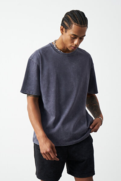 Mesfeno Πλενόμενο μπλουζάκι με εφέ, σε σχήμα μπόξι, Premium