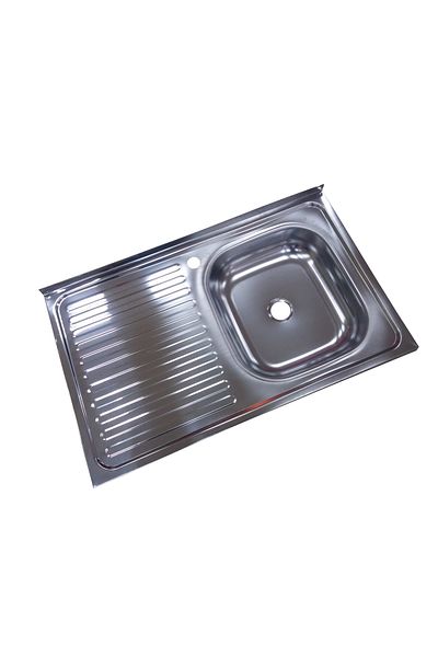 ZİNOX Chiuveta Inox 430-04mm, Pentru Masca Zln-6966, Cuva Dreapta Sifon Scurgere Cu Ventil