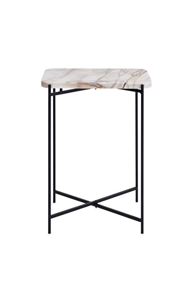 Marmony Concept Radix Mermer Yan Sehpa / Komidin (SİYAH AYAKLI)