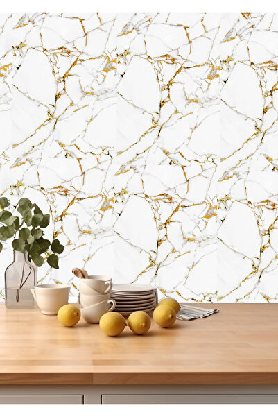 Bien Home 30x60cm Pvc Döşemesi Gold Damarlı Kanallı Kendinden Yapışkanlı Paneli
