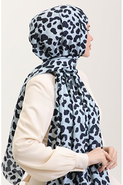 sefamerve Шаль з леопардовим принтом 2076-02 Блакитний