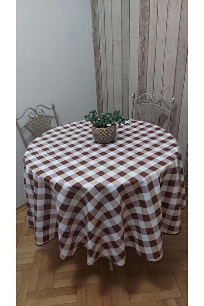 gonk Round, Plaid, Duck (Liquid Pusher, Stain Proof) Fabric, Tablecloth