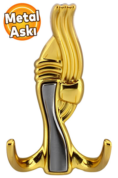 Badem10 Efsane Gold Altın Metal Portmanto Vestiyer Duvar Dolap Elbise Askısı ...