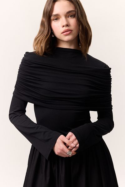 Manuka Weit wirkendes langes Kleid – Gelb