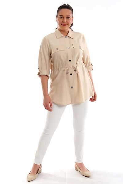 Metpoint Large Size Belted Pocket Stone Jacket