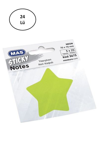 Alray Mas 3673 75 Sheets Sticky Note Paper Starry