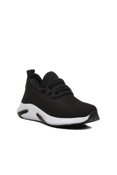 WALKWAY Black-White Lightweight Mesh Children's Sports Shoes
