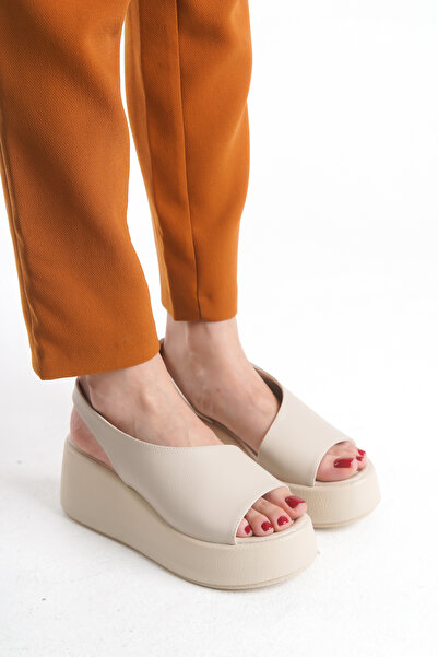 Limeo High Wedge Sole Closed Side Single Stripe Summer Women's Sandals Shoes