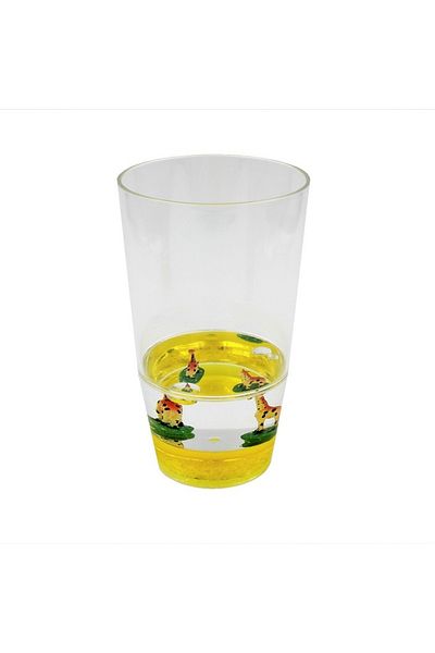 BM GİFT DESİGN Floating figurine glass, yellow, giraffe pattern, 250ml
