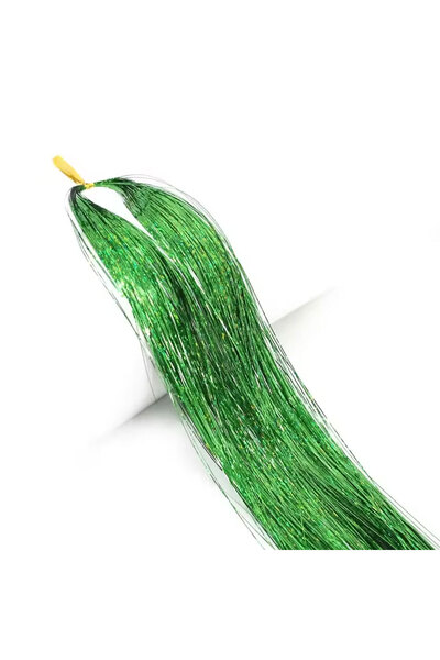 CREST E-TİCARET Green Color Hair Tinsel Hair Glitter - Ht13