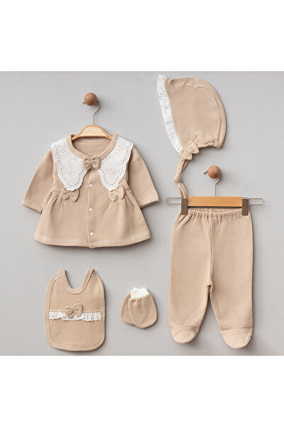 Pure Kids Store مجموعة من 5 قطع من نسيج الوافل بياقة صدفية للفتيات الصغيرات م...