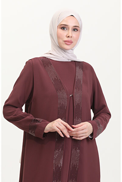 sefamerve Plus Size Vest Double Suit 6140-01 Tile