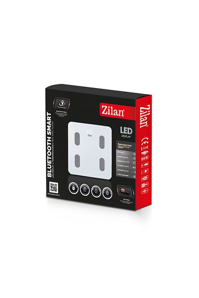 Zilan Zilan ZLN8979 body scale made of tempered glass, capacity 3-180kg, OKOK Application, LCD Display