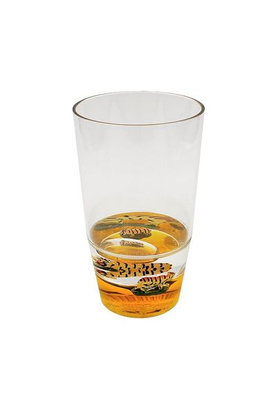 BM GİFT DESİGN Glass with floating figurines, orange, tiger pattern, 250ml
