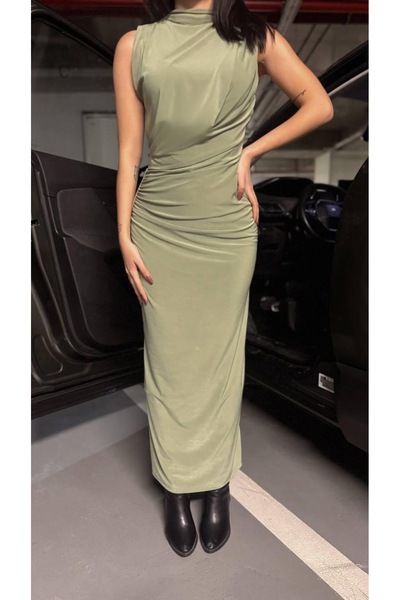 alieva Women's Zero Sleeve Midi Length Stylish Dress