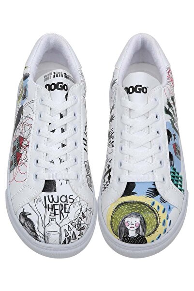 Dogo Women's Vegan Leather Sneakers -'I Was Here' Design