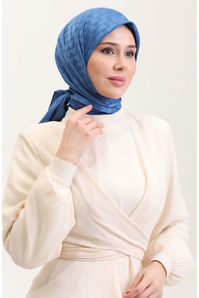 sefamerve 90186-13 Φουλάρι Indigo Jacquard