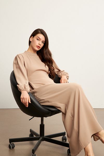 VAVİNOR Nevra Belted Dress - Beige