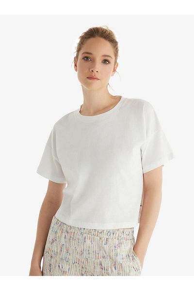 Blackspade   Tricou alb supradimensionat pentru femei, 100% bumbac, cu mânecă scurtă C2T5N5O06