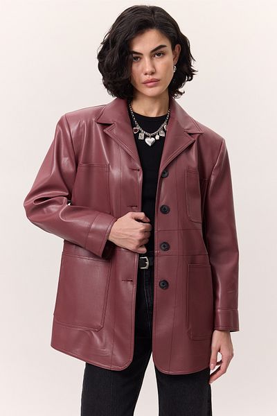 Manuka RETRO-LEDERJACKE ROSA