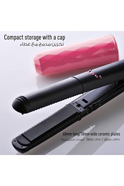 PANASONIC Hair Straightener EH-HV11-K685 Ceramic Flat Iron - Compact Travel, Black