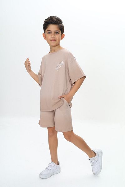 Toontoy Boy's Wash Effect Printed Shorts Suit