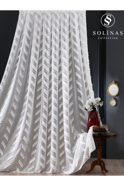 Solinas Collection Milano Keten Ekru 1 x 3 Sık Pile Tül Perde