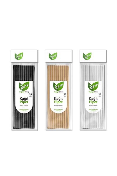 Roll-Up Cardboard Straws 25 Pieces