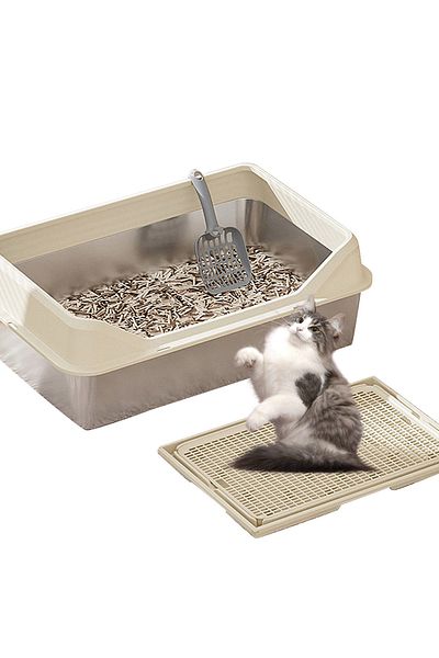 KidLe Stainless Steel Cat Litter Box Metal Cat Litter Box