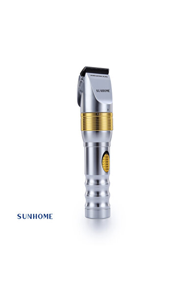 sharpdo ماكينة حلاقة الشعر الكهربائية الاحترافية القابلة لإعادة الشحن من صن هوم - ذهبي/فضي