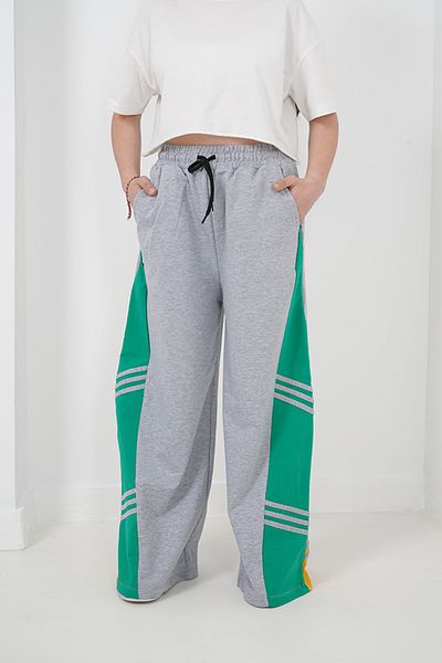 HayKids Girls Two Yarn Fabric Spanish Leg Striped Jogger Pants