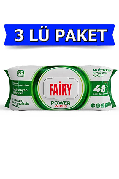 Fairy Yüzey Temizlik Mendili Beyaz Sabun Kokulu 100'lü x 3 lü eko paket