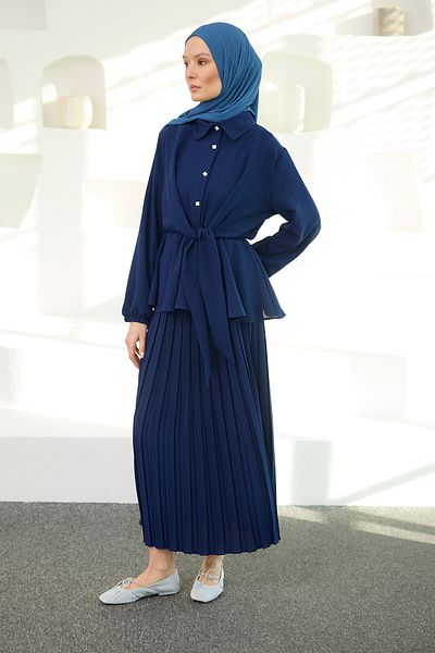 LOCCO Women's Shirt and Suit Binding Details in Navy Blue
