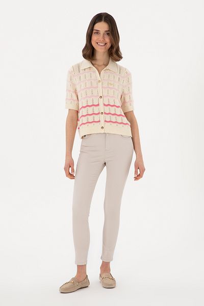 U.S. Polo Assn. Women's Beige Toothpick Fit Canvas Trousers 50309087-Vr011