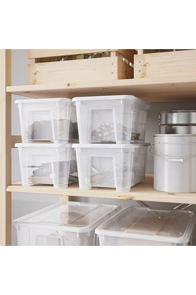 IKEA IKEA SAMLA Box with Lid – Transparent, 28x20x14 cm, 5L Storage Organizer