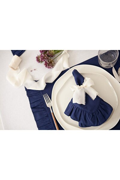 Socha&Co Lacivert Fırfırlı Kare Peçete