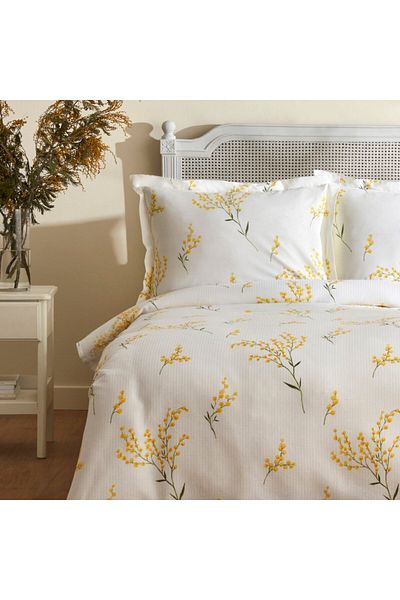 Karaca Loretta 100% Baumwolle Doppelbett-Piké-Set, Gelb