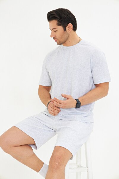 The Champ Clothing Men's Cotton Basic Oversize Crew Neck Short Sleeve T-Shirt