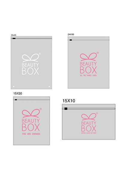 Beauty Box 24 Adet Şık Organizer Kilitli Saklama Taşıma Poşet Seti Makyaj Tak...