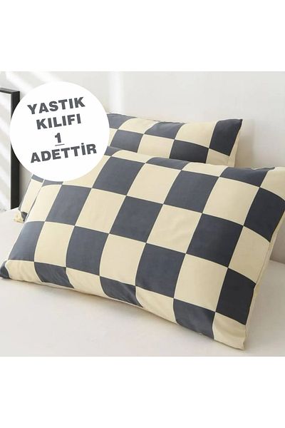 Lief Home Checkerboard Patterned Single Duvet Cover Set Made of Ranforce Fabric |   160X220
