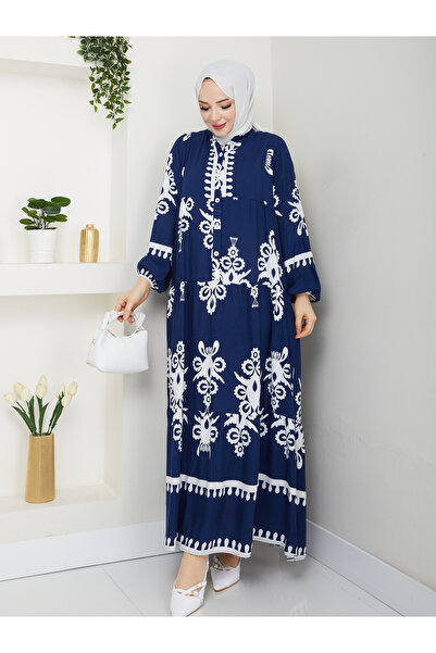 ECK MODA Γυναικείο φόρεμα με λεπτομέρεια με κουμπιά από ύφασμα μονό ζέρσεϊ