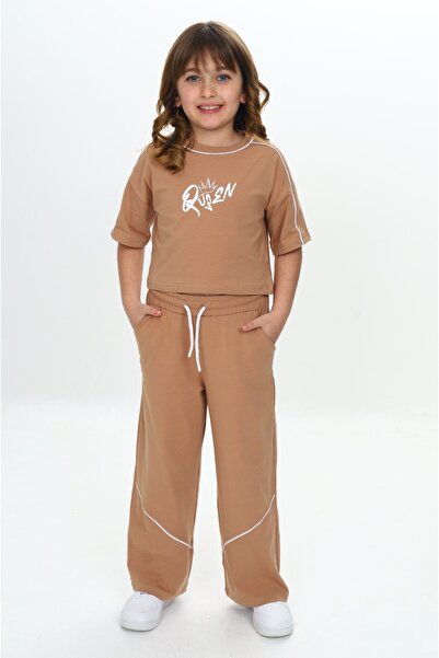 Toontoy Σετ αθλητικής φόρμας για κορίτσια Queen με τύπωμα Crop